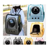 Cat Carriers Crates Houses Foldable Waterproof Pet Cat Backpack Dog Carrier Bag Bubble Space For Small Outdoor Handbag Drop Delive Dhunw