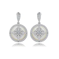 White Zircon Pearl Drop Earrings S925 Silver Needle Fine Jewelry Wedding Dangle Earrings for Women Girl Gift4829908