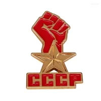 Broşlar Sovyetler Birliği Komünizm Sembolü Kırmızı Dayanışma Yumruğu Broş CCCP Yıldız Pin Rus SSCR Rozeti