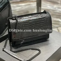 Leather Woman Shoulder Bag Handbag Women Original box purse cross body messenger Alligator clutch mobile phone holder261I
