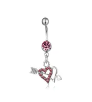 D0361 2 colors two hearts Belly Button Navel Rings Body Piercing Jewelry8618954