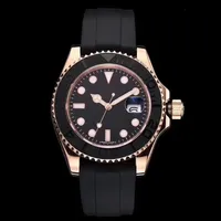High Quality Men Fashion Design Watch YM Stainless Steel Mens Automatic Movement Mechanical Watches Sapphire Crystal Glass Rubber 2328