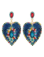 S2067 Fashion Jewelry Dangle Peach Heart Diamond Earring Colorful Rhinstone Stud Hearts Earrings7715433