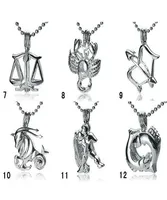 18KGP Znaki mody Zodiak Wisiorki Dwanaście konstelacji Style Pearl Gem BEAD CAGE MUKETY DIY Lucky Charm Biżuteria 7469134
