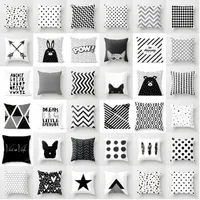 Pillow Case Modern Nordic Decorative Pillowcase Sofa Car Home Living Room Simple Black And White Geometric Cushion Cover