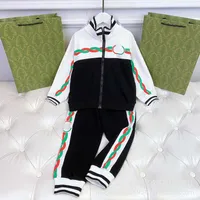 Clothing Sets children boys girls spring summer brother sister clothes stand collar long sleeve zipper two-piece set