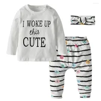 Clothing Sets Born Baby Girls Clothes Set Spring Autumn Toddler Long Sleeve Tops Pants Hairband Fashion Outfits For 0-2years Old