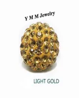 10mm Crystal Beads 6 Rows Light Gold Rhinestone Pave Ball Jewelry Finding 50PCSlot9690044