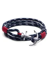 Tom Hope bracelet 4 size Atlantic 3 red thread rope stainless steel anchor charms bangle with box and tag TH22530558