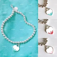 Bracciale designer Womens Jewelry Classic 925 Silver Heart Blue Rosso Rosso Tre colori Birthday Fashion Birthda