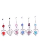 D0879 Serce Belly Bell Button Ring Mix Colours01234563843382