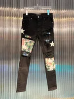 20SS005 Jeans de grife de designer de homens angustiados Rapped Biker Slim Fit Motorcycle Denim para homens de alta qualidade Jean Mans Pants Ponte Hommes