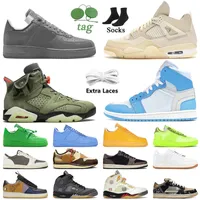 OW x Jumpman Air Jordan Basketball Shoes Cactus Jack Travis Scott 4 5 6 Off White Air Force 1 AirForce Af1 Fragment chaussures baskets taille 36-47