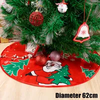 Juldekorationer 62 cm trädkjol presentmatta snöflinga Santa Claus älg tryckt Xmas mattor prydnadsfestlig hemfest deko