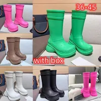 С размером коробки 35-45 женские ботинки на колене модные дизайнерские дизайнерские обувь розовые черные белые зеленые пинетки из Eva