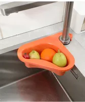 Hängande frukt och vegetabiliska Colanders -sil Drain Rack Plastkök Skräp Filter Swan Sink Drain Basket
