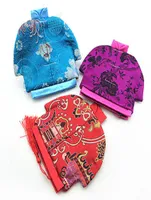 Vintage Chinese Clothes Small Small Bag Zipper Coin Purse Bijoux Gift Sachets Silk Brocade Craft Packaging Bag 2PCSLOT2499531
