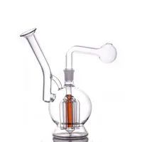 1set Hookahs Glass Oil Burner Water Bongs Arm-tree Dome Perc Multi-function Recycler Ashcatcher Bong 14mm Joint Dab Rig Bong with Big Size Glass Oil Burner Pipe