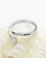 Ustawienia pierścienia puste podstawa cyrkon jeden kamień 925 Srebrna srebrna biżuteria DIY Informacje Pearl do Pearl Party5326480