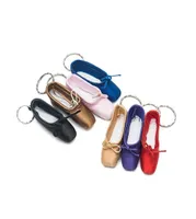 Mini Dancer Satin Ballet Keyring Purple Professional Toe Gift Shoe Keychain Dance Little Tool For Girls Keychains1351064