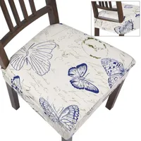 Chair Covers Printed Seat Cushion Cover 4 6 PCS Stretch Jacquard Removable Non-Slip Slipcovers Elastic For Home