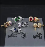 Earrings Stud Jewelry Street Fashion Multicolor Bling Zircon Earrings Luxury Royal Personality Hip Hop Earrings For Men Women LER07911907