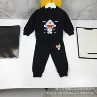 Clothing Sets Children Boys Girls Spring Autumn Fashion Cartoon Round Neck Pullover Long Sleeve Pants Two Piece Set