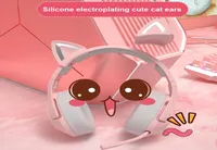 Headphones Earphones Pink Wired Game Cat Ear Headset With Microphone Hifi 71 Channel Gaming Music For Computer Notebook4589643