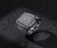 Mens Diamond Stones Iced Out Anneaux de haute qualit￩ Fashion Gold Silver Ring Hip Hop Jewelry5940634
