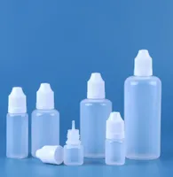 Droppflaska 3 ml 5 ml 10 ml 15 ml nål näsa extruderad mjuk plastflaska fruktjuice flaskor med barnskyddslock