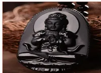 Buddha Pendant Natural obsidian Vintage Necklace Black Buddha Head Pendant For womenmen Jade Jewelry6104976