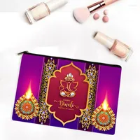 Förvaringspåsar Hanukkah Canvas Bag Happy Party Wedding Souvenir Lipstick Jewelry Organizer Travel Portable Cosmetic Coin Purses