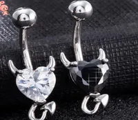 jewelry stainless steel navel rings heart litter devil bell button rings for women fashion1657324