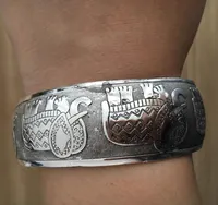 Bracciale gypsy gypsy etnico in metallo intagliato largo braccialetti tibetani argento arricchini vintage retrò bracciale tribale per donne3544011