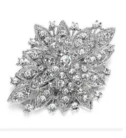 Vintage Silver Plated Clear Rhinestone Crystal Diamante Large Wedding Bouquet Flower Brooch Pin 11 Colors Available3188501