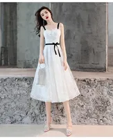 Ethnic Clothing White Evening Dress Feminine Black Strap Banquet Birthday Party Small Daily Girls Dating Clothes
