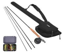 9039 Fishing Rod and Reel Combo with Carry Bag 20 Flies Complete Starter Package Fishing Kit Pesca7276351