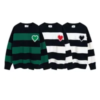 Tasarımcı Sweater Erkek Kadın Üç Siyah Beyaz Stripe Gökkuşağı Renkleri Örgü A Love A Low Women Low -yaka Moda Mektubu Uzun Kollu Kıyafetler Top 20ss