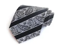 Men039s галстук черный галстук Paisley Business Plished Цветочные галстуки Ascot для мужской полосы рубашки для рубашки.