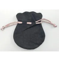 Pink Ribbon Black Velvet Bags Fit European Pandora Style Pärlor Charms och armband Halsband smycken Fashion Pouches1145258