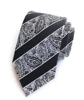 Men039s галстук черный галстук Paisley Business Plished Цветочные галстуки Ascot для мужской полосы рубашки для рубашки на шей