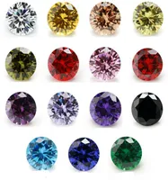 whole High quality loose 100 PCSbag 4 mm clear Round Cut 15 Colors 5A Cubic zirconia Gems Diamonds Gemstone beads4252420