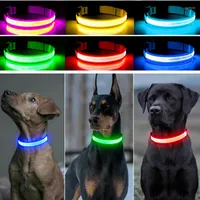 Dog Collars LED Luminous Collar Adjustable Glowing USB Rechargea Flashing Anti-Lost Avoid Car Accident Dogs Pet Products