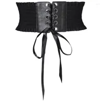 Cinture cummerbunds steampunk gothic vintage cintura larga cinghia di corsetto nero corredo para mujer elasticas lolita accessori