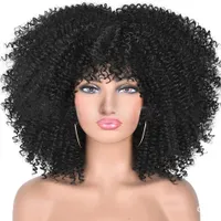 19 Farben Synthetic Hair Perücken 40 cm 16 Zoll Afro Kinky Curly Perücken aussehen echt für weiße schwarze Frauen