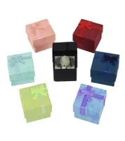 Whole 24Pcs Colorful Paper Ring Box Jewelry Display Case Wedding Earrings Organizer Party Gift Box Ring Storage Box1258183