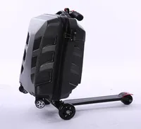Suitcases Creative Scooter Rolling Luggage Casters Wheels Suitcase Trolley Men Travel Duffle Aluminum Carry OnSuitcases2893325