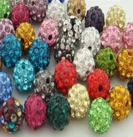 150pcslot 10mm lowest mixed Micro Pave CZ Disco clay Ball Crystal Bead Bracelet Necklace Beads DIY white Rhinestone spacer4879630