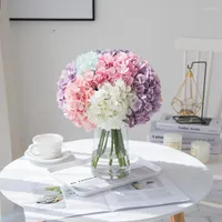 Fleurs décoratives Hortensia Macaron Simulation Artificiel Flower Plant Bonsai Vase Arrangement Ins Style Wedding Home Garden Decor Rose