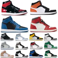 Mens 1 high OG 1s basketball shoes university blue Chicago Lost Found Dark Mocha Patent Bred Taxi Marina Blue Lucky Pine Green Pollen Men Women Sports Sneakers outdoor